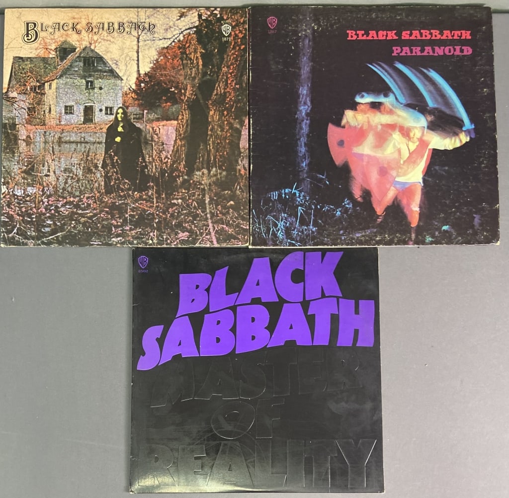 Vinyl Black Sabbath Albums & Poster Set of Three Paranoid, Warner Brothers WS 1887, (1 of 15)