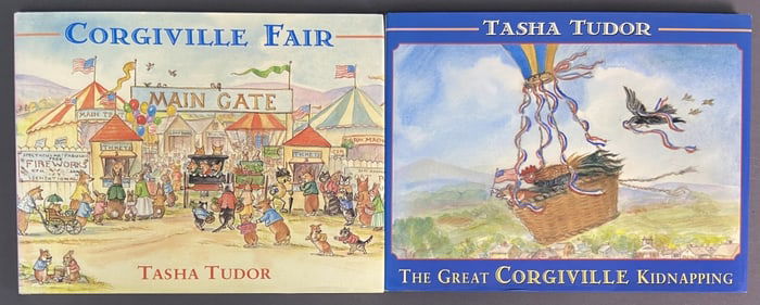 Tasha Tudor Corgiville Picture Books Set of Two Corgiville Fair, published by Little, Brown &
