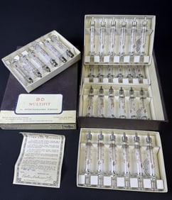 Vintage B-D Multifit Glass 2cc Syringes 1940s.