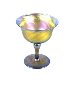 Aurene Haviland & Co Iridescent Stemmed Glass Excellent condition free from chips or cracks.