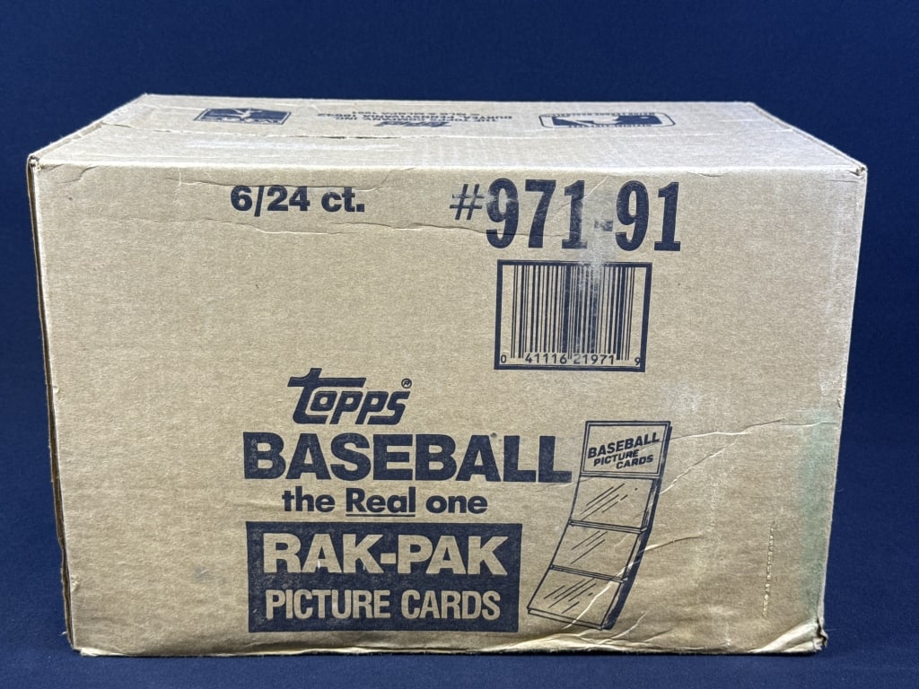 1991 Topps Baseball Cards Rak-Pak Sealed Box Unopened box measuring 16 x 10.5 x 10.5 inches. (1 of 3)