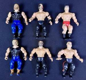 Vintage Remco AWA Wrestling Action Figures 6 figures with playwear/signs of age upon each.