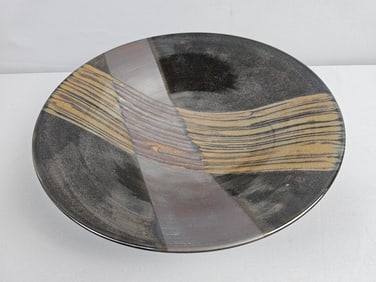 Vintage Signed Matsui Decorative Pottery Bowl Measures 16 x 4 inches tall. Free from chips or