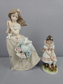Pair of Figurines Including Lefton China Becky Thatcher KW 844