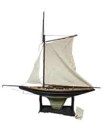 Large Wooden Decorative Model Sailboat Ship & Large Assortment of Model Yacht Catalogs Magazines