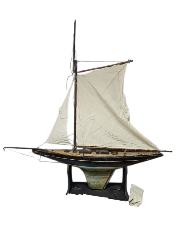 Large Wooden Decorative Model Sailboat Ship & Large Assortment of Model Yacht Catalogs Magazines (1 of 16)