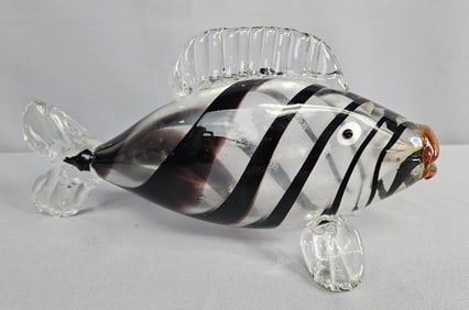 Vintage Murano Style Hand Blown Glass Fish Figurine