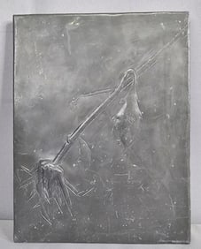 Antique French Signed Numbered Bronze Plaque Measures 8 x 11 in. Back is marked "Great Griefs are