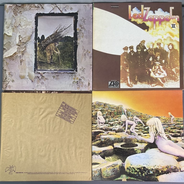 Vinyl Records Led Zeppelin Set of Four Led Zeppelin II, Atlantic Records SD 8236, (1 of 15)