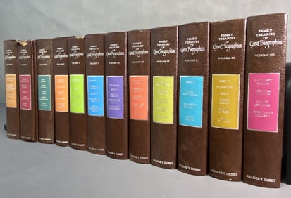 Vintage Book Set Great Biographies 1971 Set of twelve books, Reader's Digest Family Treasury of