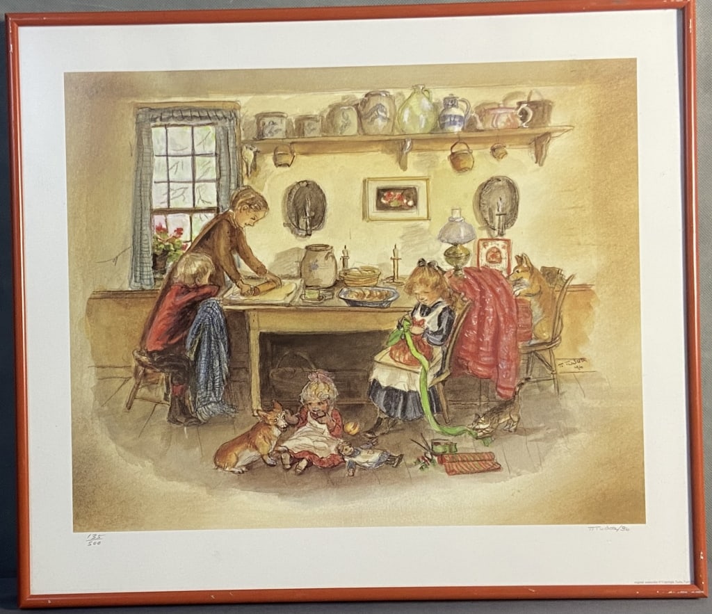 Tasha Tudor Making Sugar Cookies Litho Signed Lithograph from original watercolor Making Sugar (1 of 7)