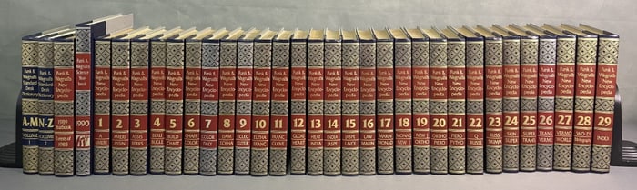 Vintage Funk & Wagnalls Encyclopedia Set Set of 29 volumes published by Funk & Wagnalls in 1986.