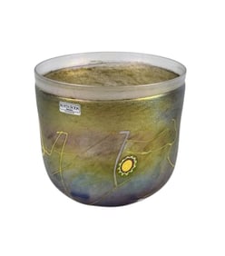 Kosta Boda Bertil Vallien Iridescent Tornado Glass 5 x 5.5 inches. Kosta Boda Sweden. Free from
