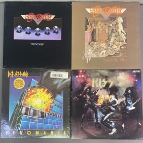 Vinyl Records Aerosmith, Def Leppard, Kiss Toys in the Attic by Aerosmith, Columbia Records PC