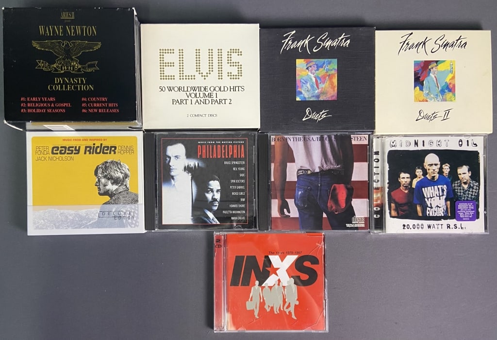 CDs Elvis Sinatra Springsteen Midnight Oil Nine albums on compact disc, CDs sold untested. (1 of 8)
