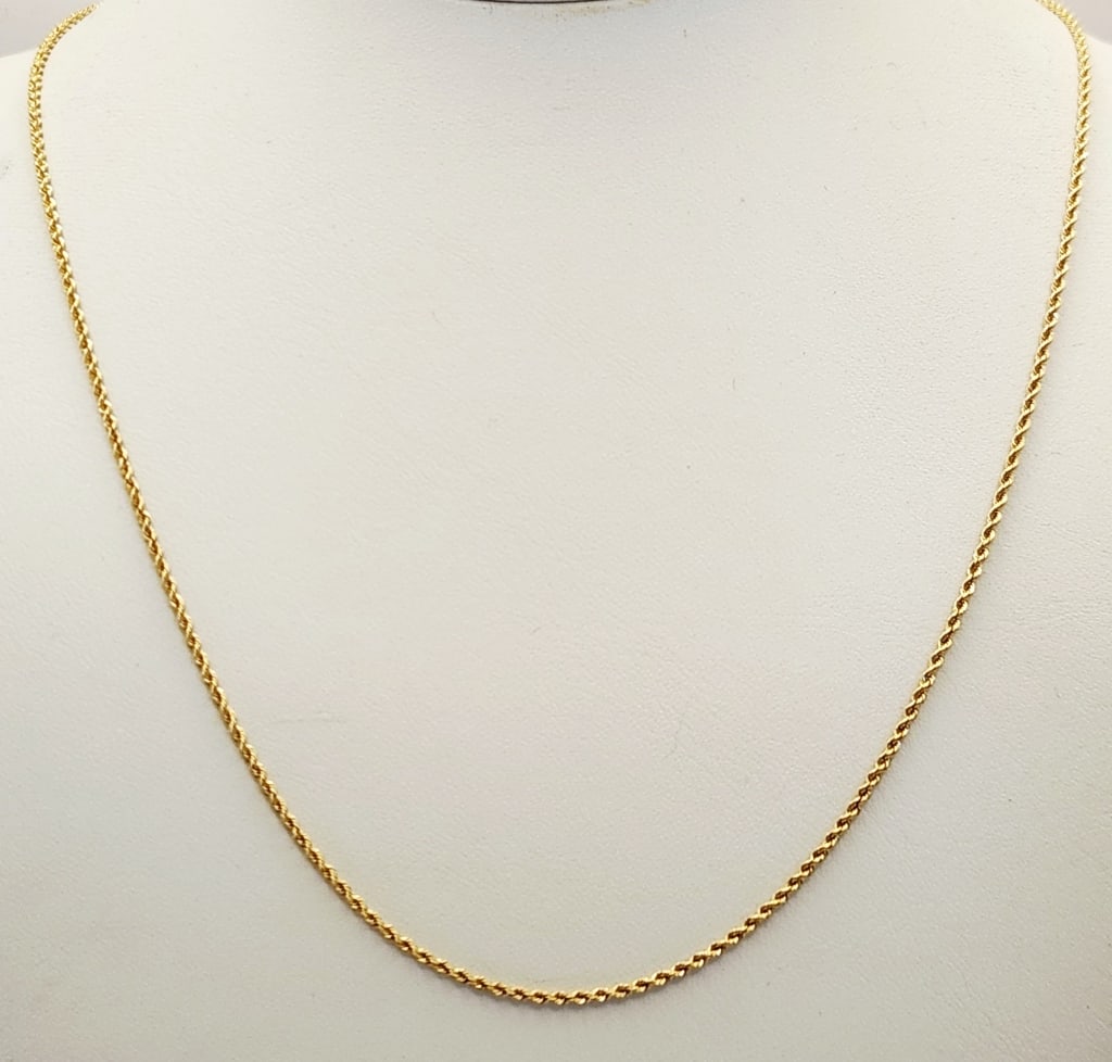 14K JV Yellow Gold 24" Rope Chain Weighs 5.3 grams.: Weighs 5.3 grams.For the best shipping rates, please select "Self-Arranged." Once you've done this, you will automatically be added to Kellie's dedicated shipping department. No further action is requ