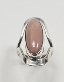 Vintage DDD Sterling Silver Pink Opal Ring Ring Weighs 12.5 Grams Size 9