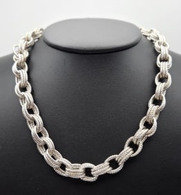 Vintage Milor Italy Bronze Chain Necklace Necklace Measures 24" Necklace Weighs 100.9 Grams
