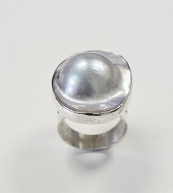 Jay King Sterling Silver Blister Pearl Ring Ring Weighs 13.1 Grams Size 8.5
