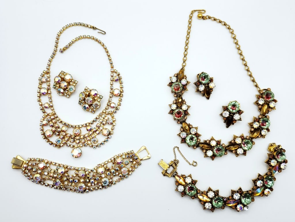 D&E Julian Delizza & Elster Aurora Borealis & Florenza Gold Tone Watermelon Rhinestone Necklace (1 of 19)