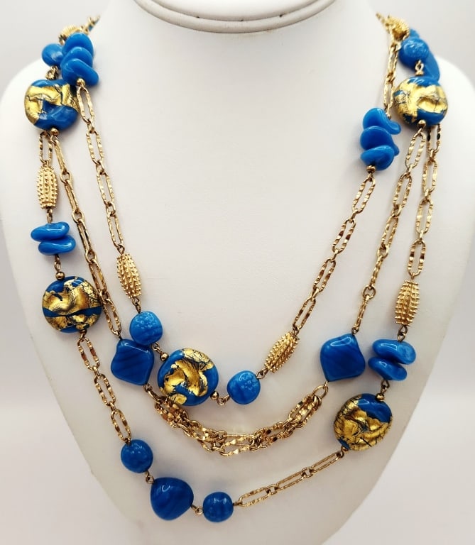 Larry Vrba For Castle Cliff Gold Tone Statement Necklace Necklace is 24".: Necklace Necklace is 24".For the best shipping rates, please select "Self-Arranged." Once you've done this, you will automatically be added to Kellie's dedicated shipping department. No further action