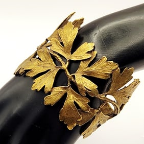 Alkemi Ginkgo Leaf 100% Reclaimed Metal Cuff Bracelet Los Angeles CA