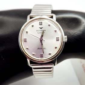 Vintage Wittnauer Geneve Automatic Analog Watch Speidel Band Stainless Steel