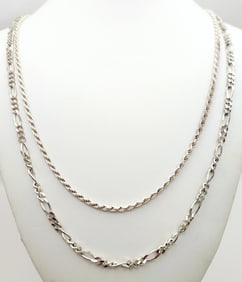 925 Sterling Twist Rope & Link Chain Necklaces 1st necklace is