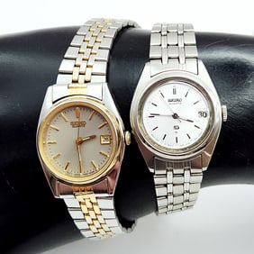 Seiko Stainless Steel #7N82-6001 A4 370507 & Seiko Stainless Steel #8522-0059 A1 262726 Quartz