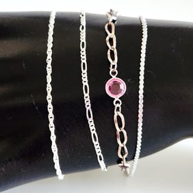 Lot of 4 Avon Sterling Silver Bracelets Bracelets are 7' &