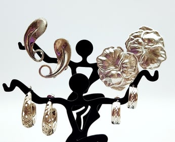 Assorted 925 Sterling Silver Earrings Including Beau Sterling & Hoop