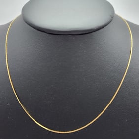 14K Yellow Gold 16" Chain Necklace Weighs 1.1 grams.