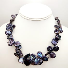 Honora Peacock Black Keshi Pearl Necklace Necklace is 18". Clasp is 925 sterling.