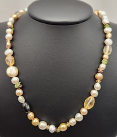 Honora Multi-Color & Shape Pearls Assorted Gemstones .925 Clasp