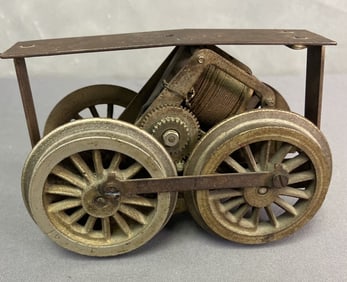 Antique Pre-War Model Train Frame & Wheels Standard gauge train frame with wheels. Untested and