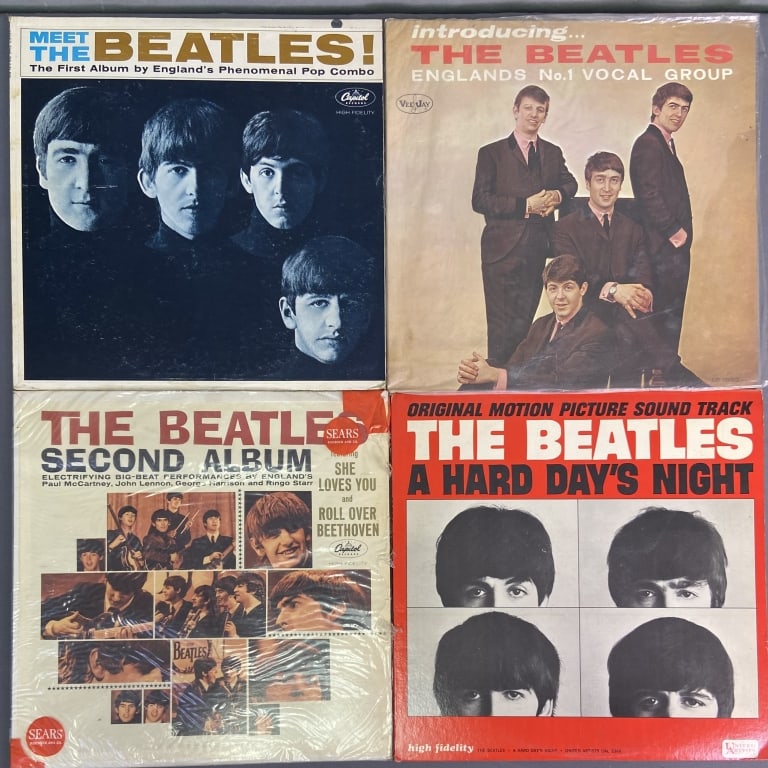 Vinyl Records Beatles Set of Four Introducing the Beatles, Vee-Jay Records VJLP: Introducing the Beatles, Vee-Jay Records VJLP 1062. Meet the Beatles! Capitol Records T-2047. The Beatles' Second Album, Capitol Records T-2080. A Hard Day's Night, United Artists UAL 3366. All includ