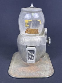Vintage Atlas 5 Cent Vending Machine Includes two keys that fit into lock but do not turn enough to
