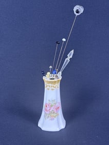 Antique Hat Pins & Ceramic Holder Several different types. Please see photos for item details and