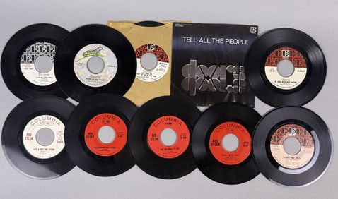 Vintage The Doors & Bob Dylan 45rpm Vinyl Singles Please see photos for titles and condition