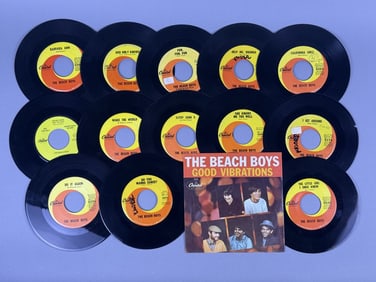 Vintage Beach Boys 45rpm Vinyl Singles x14 Titles include Fun, Fun, Fun, God Only Knows, and others