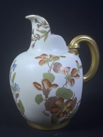 Antique Royal Worcester Painted Pitcher #1094