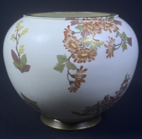 Royal Worcester Blush Ivory Hand Painted Vase Floral pattern with gold highlights.