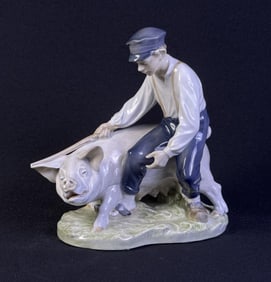 Royal Copenhagen 848 Swineherd Porcelain Figure Free from chips or cracks.