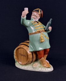 Herend Porcelain Figure Soldier Drinking Tokaj Wine.