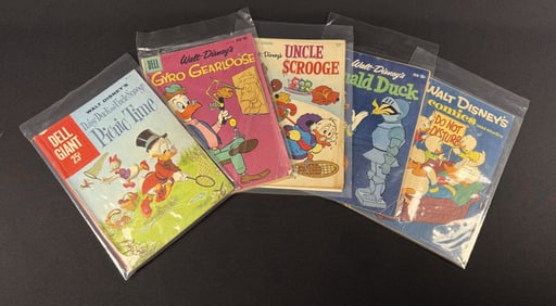Vintage Disney Comics Donald Scrooge Gyro Reader copies with light to heavy wear including creases,