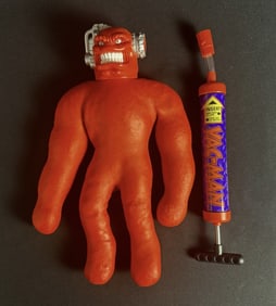 Vintage 1994 Vac-Man Cap Toys With Pump 15 inches tall by 10 inches wide.