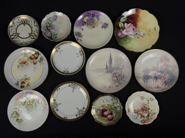 Vintage and Antique Hand Painted China Plates 12 total from Pickford, Findlay, Gotham and others.