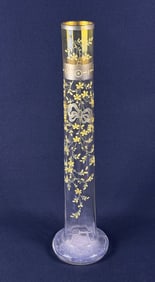 Moser Art Nouveau Glass Vase 19.75 inches tall by 5 inches