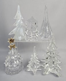 Clear Glass Christmas Tree Decor Lot Inc Silvestri Free from damage.