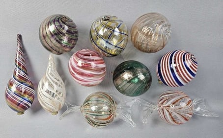 Glass Decorative Holiday Candy Pieces Balls & Bulbs